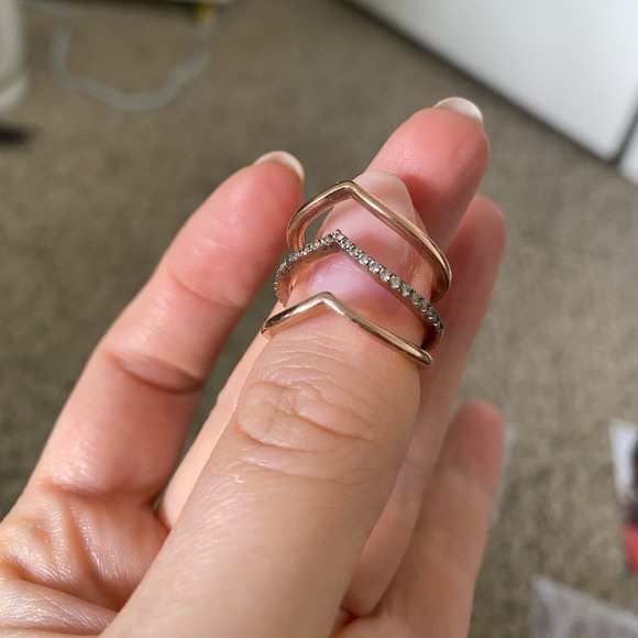 3 PANDORA ROSE GOLD WISHBONE RINGS - Picture 4 of 6